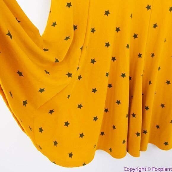 Unique Vintage Gwynnie Bee‎ Yellow Star Print Fit-And-Flare Dress, XL - Picture 10 of 15
